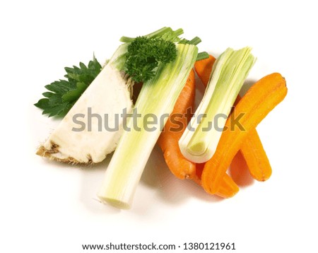 Vegetables for a Vegetable Bundle on white Background