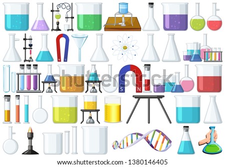 Set of lab tools illustration
