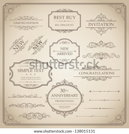 Classic ornament label & frame Royalty-Free Stock Photo #138015131