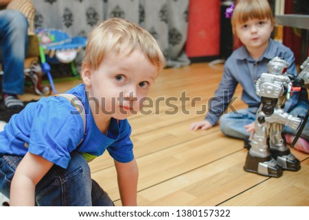 Children play toys at home