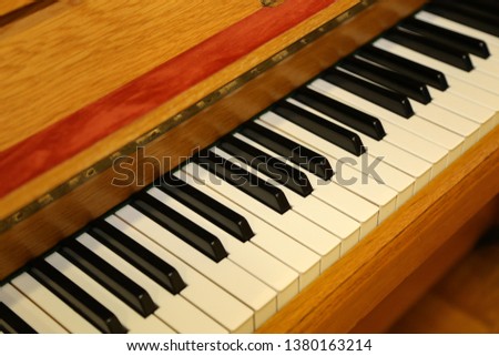 black and white keys on the old piano