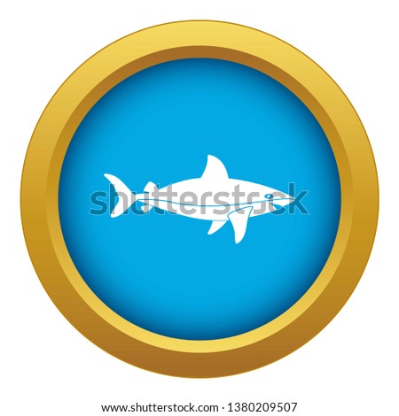 Shark fish icon blue vector isolated on white background for any design