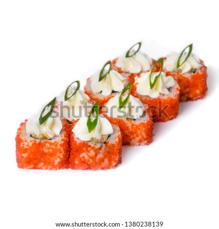 
 
round sushi with fish and toppings