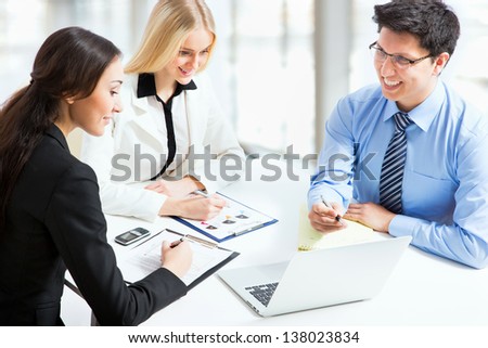 Business people working together in an office