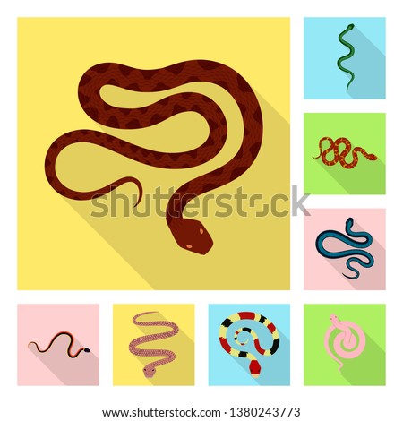 Vector illustration of skin and reptile sign. Collection of skin and danger stock symbol for web.