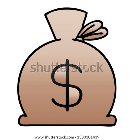 gradient shaded cartoon of a bag of money