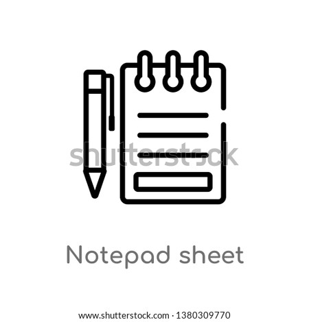 notepad sheet vector line icon. Simple element illustration. notepad sheet outline icon from other concept. Can be used for web and mobile