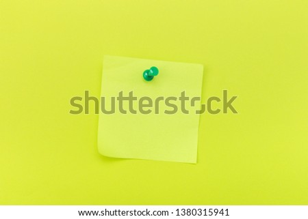 colour sticker note with clip on colour background  - Image