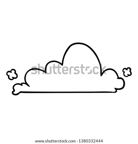 hand drawn line drawing doodle of a white cloud