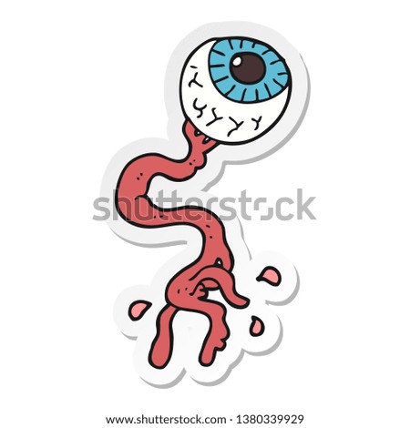 sticker of a cartoon gross eyeball