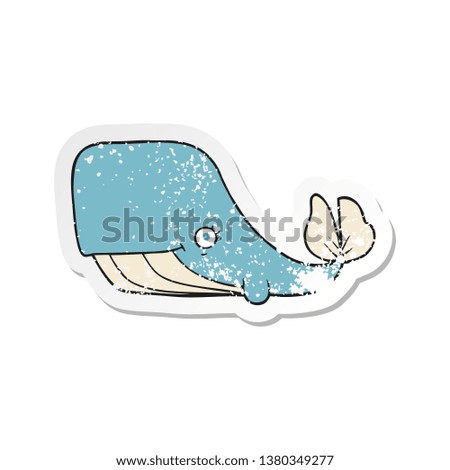 retro distressed sticker of a cartoon happy whale