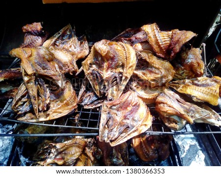Grilled fish on the stove, Central Thai local food