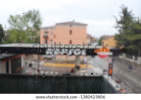 blury rainy window