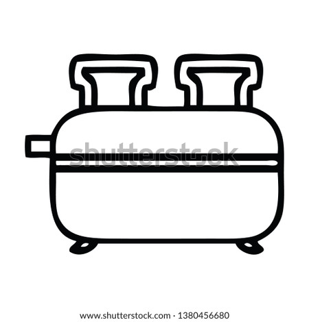 line drawing cartoon of a double toaster