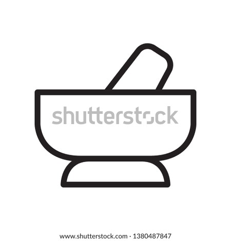Pestle and mortar icon in trendy outline style design. Vector graphic illustration. Pestle and mortar symbol for website design, logo, and ui. Editable vector stroke.. EPS 10.