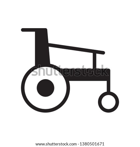Wheelchair icon in trendy flat style design. Vector graphic illustration. Wheelchair symbol for website design, logo, and ui. Editable vector. EPS 10.