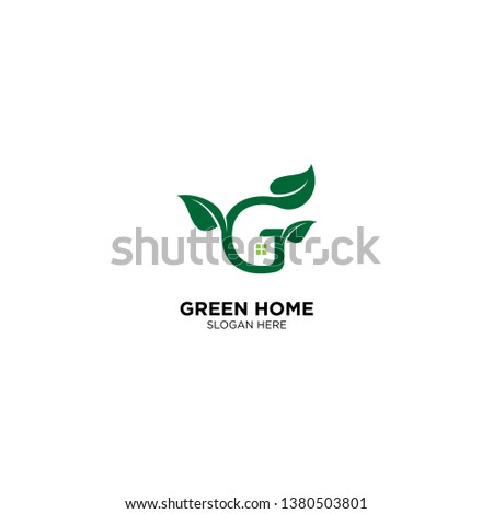 Green Home logo template, vector illustration - Vector