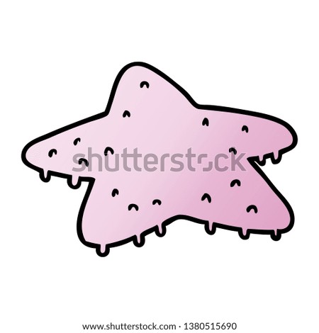 hand drawn gradient cartoon doodle of a star fish