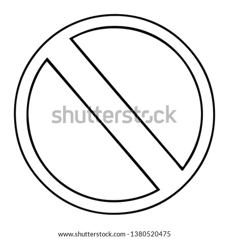 line drawing cartoon of a no entry sign