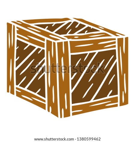 hand drawn cartoon doodle of a wooden crate
