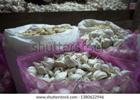 Garlic Stock in Traditional Market