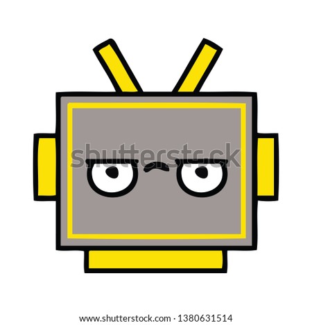 cute cartoon of a robot head