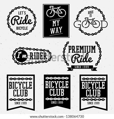 bicycle club badges back and white collection