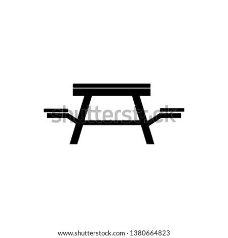 Picnic table vector icon, logo isolated on white