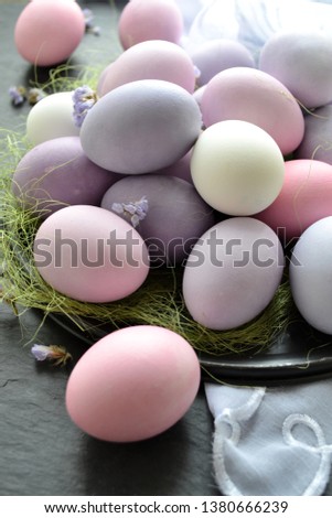 Easter eggs. Funny decoration. Happy Easter