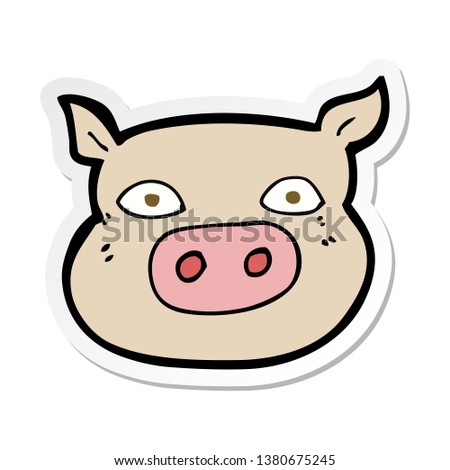 sticker of a cartoon pig face