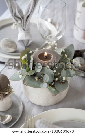 Candle Easter table decoration