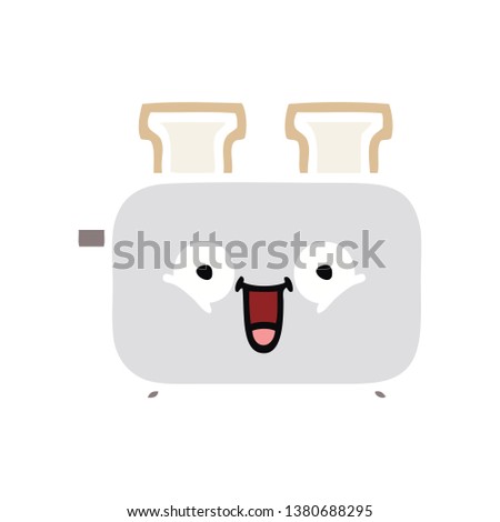 flat color retro cartoon of a of a toaster