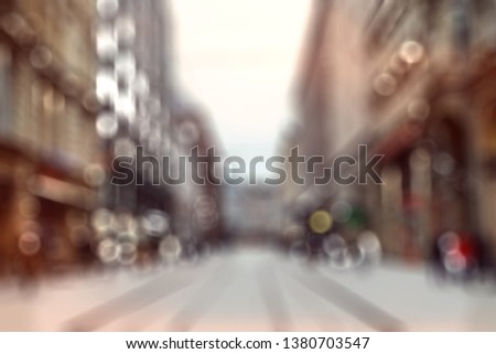 Abstract blur in bokeh, street of BACKGROUND, SPACIOUS LIGHT INTERIOR -