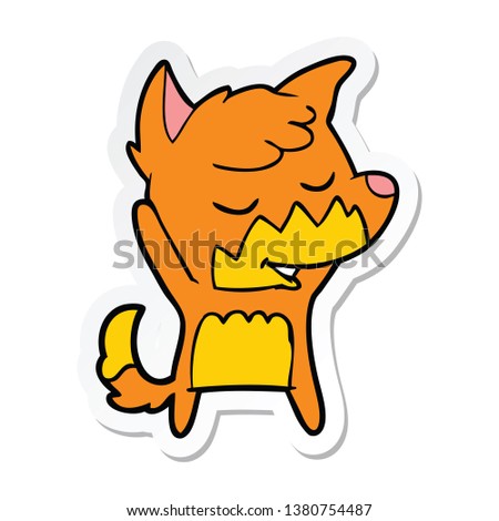 sticker of a friendly cartoon fox