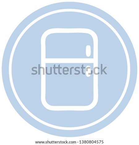 kitchen refrigerator circular icon symbol