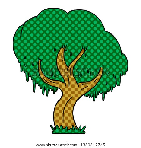 hand drawn cartoon doodle of a green tree