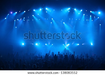 On rock concert. Light show Royalty-Free Stock Photo #138083552
