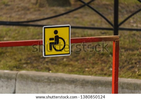 Sign Parking for disabled man 
