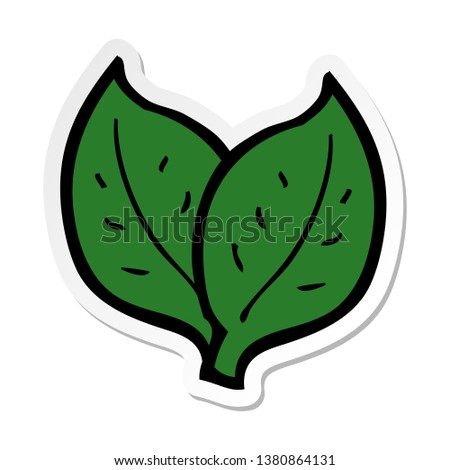 sticker of a cartoon leaf