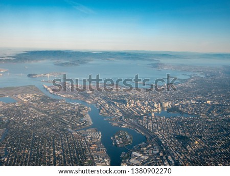 Aerial Picture of Downtown Oakland from the Plane