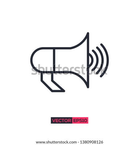 Icon loudspeaker or megaphone graphic design. Stock vector illustration flat design style isolated on white background