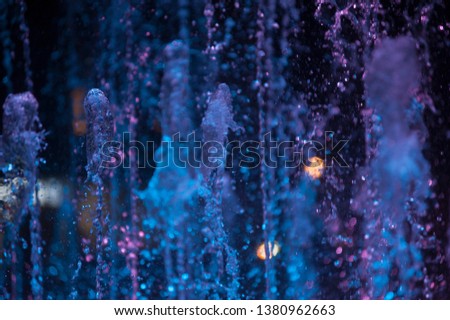 colorful fountain at night (blue)