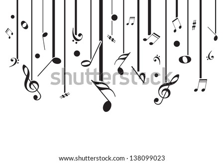 High quality vector music notes with lines Royalty-Free Stock Photo #138099023