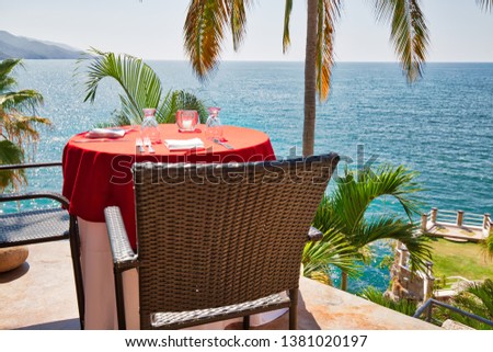 Puerto Vallarta, romantic upscale restaurant overlooking scenic ocean landscapes near Bay of Banderas