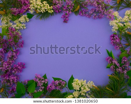 flowers in the form of a frame for photos albums advertising and banners organic. diary and notebook cover 