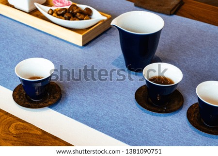 Snacks and tea on the coffee table
