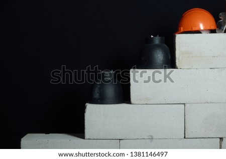 Building blocks on dark background
