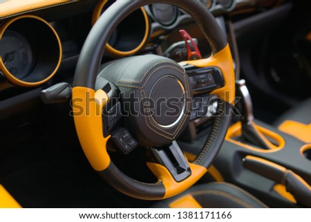 View of the interior of a modern automobile