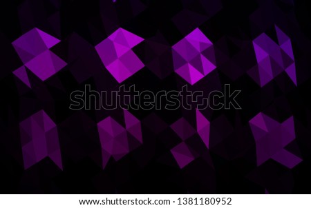 Dark Purple vector low poly cover. Shining illustration, which consist of triangles. Completely new design for your business.