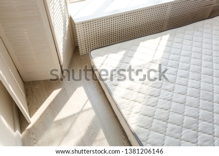 Memory foam mattress bed closeup